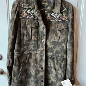 Women's M Scully Suede and embroidered jacket. New with tag...never worn.